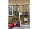 Neatly organized yard and garden tools are easily accessible at 4070 Swannie Coble Rd, Snow Camp, NC 27349