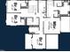 Layout of the second floor features 4 bedrooms including a main bedroom with a large walk in closet at 8014 Penny Rd, Raleigh, NC 27606