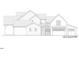 Left elevation drawing of a home with a three car garage and mixed materials at 8016 Penny Rd, Raleigh, NC 27606