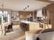 Open-concept kitchen with a large island, stainless steel appliances, and stylish countertops at 8016 Penny Rd, Raleigh, NC 27606