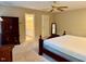 Bedroom with a view to a bathroom at 105 Abbotsford Ct, Durham, NC 27712