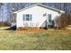 Rear view of the home with a backdoor, offering a glimpse of the home's layout and backyard at 1186 Dick Holeman Rd, Timberlake, NC 27583