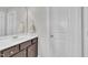 Bathroom with single vanity and cabinets, featuring a modern sink and fixtures at 175 Steep Rock Dr, Willow Springs, NC 27592