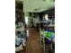 Kitchen with wooden island and dark cabinets at 2306 Cool Springs Rd, Sanford, NC 27330