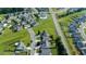 Aerial view of the neighborhood with pool, walking trails, and community center at 326 Slate Dr, Gibsonville, NC 27249