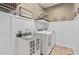 A well-equipped laundry room has modern machines and a utility sink and folding area at 3806 Stoneybrook Dr, Durham, NC 27705