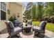 Inviting patio area with comfortable seating, perfect for outdoor relaxation and entertaining at 3806 Stoneybrook Dr, Durham, NC 27705