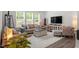 Cozy living room with comfortable seating, modern decor, and an abundance of natural light at 479 Clark Creek Ln, Cary, NC 27519