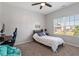 Bedroom with carpet, natural light, ceiling fan, and desk at 534 Lionheart Ln, Sanford, NC 27330
