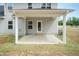 Covered patio with door access to the house, and outdoor lighting, provides a relaxing outdoor space at 55 Shoreline Dr, Lillington, NC 27546