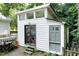Outbuilding features a double door entry and top windows for abundant natural light at 711 W Carver St, Durham, NC 27704