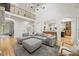Spacious living room with high ceilings, clerestory windows, and an open floor plan at 7529 Tynewind Dr, Wake Forest, NC 27587