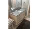Bathroom featuring granite countertops and elegant tile work at 8 Open View Ln, Timberlake, NC 27583