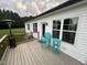 Cozy wooden deck with comfortable seating and lush green backyard at 8 Open View Ln, Timberlake, NC 27583