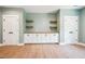 Bonus room with wood floors and built in cabinets and shelving at 150 Purslane Dr, Franklinton, NC 27525