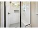 Tiled shower with bench and niche at 150 Purslane Dr, Franklinton, NC 27525