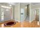 Inviting foyer with hardwood floors and staircase at 175 Georgetown Woods Dr, Youngsville, NC 27596
