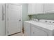 Convenient laundry room with ample cabinet space and modern appliances at 175 Georgetown Woods Dr, Youngsville, NC 27596