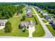 Aerial view of a home in a residential neighborhood showcasing the landscaped yard and surrounding community at 20 Kola Nut, Smithfield, NC 27577
