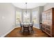 Breakfast nook with a dining table and views of the backyard at 20 Kola Nut, Smithfield, NC 27577