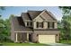 New two story home with a brick and vinyl exterior, well manicured lawn, and attached garage at 239 Faith Avenue, Sanford, NC 27330