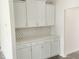 A modern kitchen featuring white cabinets and a tile backsplash at 2432 Nassau Trce, Fuquay Varina, NC 27526