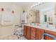 Bright Primary bathroom with double sinks, a large mirror, and ample counter space at 2810 Catamaunt, Durham, NC 27704