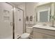Bathroom with shower, vanity, and modern fixtures at 4106 Sweet Ivy Lndg # 179, Durham, NC 27703