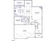 Detailed first floor floorplan showing the kitchen, garage, bedrooms, and living spaces at 4106 Sweet Ivy Lndg # 179, Durham, NC 27703