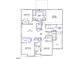 Detailed second floor floorplan showing bedrooms, loft, bathrooms, and stairs at 4106 Sweet Ivy Lndg # 179, Durham, NC 27703