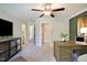 Bright office with neutral decor, modern ceiling fan, and direct access to closet and other rooms at 4106 Sweet Ivy Lndg # 179, Durham, NC 27703