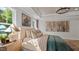 Bedroom featuring tray ceilings, hardwood floors, neutral walls and an area rug at 134 Favored Avenue, Sanford, NC 27330