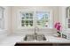 Kitchen sink with stainless steel fixtures and a view of the outdoors at 201 N Us 301, Micro, NC 27555