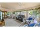 Spacious sunroom with ample seating, natural light, and views of the surrounding landscape, offering a serene living space at 2020 Port Royal Rd, Raleigh, NC 27609