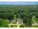 Aerial view of a charming home surrounded by lush greenery, showcasing its tranquil and private setting at 306 Mitchell Ave, Franklinton, NC 27525