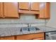 Kitchen with stainless steel sink and granite counters at 449 Christian Creek Pl, Cary, NC 27519