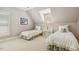 Cozy bedroom with twin beds, featuring a dormer window and neutral decor at 321 Wescott Ridge Dr, Holly Springs, NC 27540