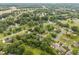 A tranquil residential neighborhood with tree-covered homes, winding streets, and landscaped yards is captured in this aerial view at 516 Ivey Rd, Graham, NC 27253