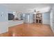 Bright living area with hardwood floors that opens to the kitchen at 545 Barnette Rd, Louisburg, NC 27549