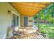 Relaxing back deck with a sitting area, views of the well-maintained lawn, and a peaceful atmosphere at 4 Galaxy Ct, Durham, NC 27705