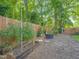 Backyard garden featuring raised garden beds for growing vegetables and a wooden fence surround at 4 Galaxy Ct, Durham, NC 27705