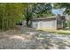 Exterior view of property with a gravel driveway and large shed and barn at 5840 Fayetteville Rd, Raleigh, NC 27603