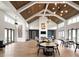 Spacious clubhouse with ample seating, a fireplace, and large windows at 194 Aspen Ave, Pittsboro, NC 27312