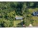 Aerial view of single story home nestled among trees at 3603 Grimes Ave, Durham, NC 27703