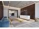 Modern lobby featuring elegant seating, contemporary art, and a sleek reception desk, creating a welcoming entrance at 400 W Main St # 2002, Durham, NC 27701