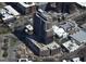 This aerial view highlights the building's ongoing construction, design, and strategic location in the city at 400 W Main St # 2010, Durham, NC 27701