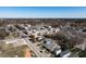 An aerial perspective of modern townhomes nestled in a vibrant suburban setting at 610 Walnut Hts Dr # 102, Raleigh, NC 27610