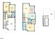 Floor plan of the house showing the layout of rooms on two floors and roof deck at 610 Walnut Hts Dr # 102, Raleigh, NC 27610