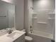 Clean bathroom with bathtub, shower, and vanity at 415 Weather Ridge Ln, Cary, NC 27513