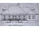 Drawing of the front elevation of the house at 501 Hertford St, Raleigh, NC 27609